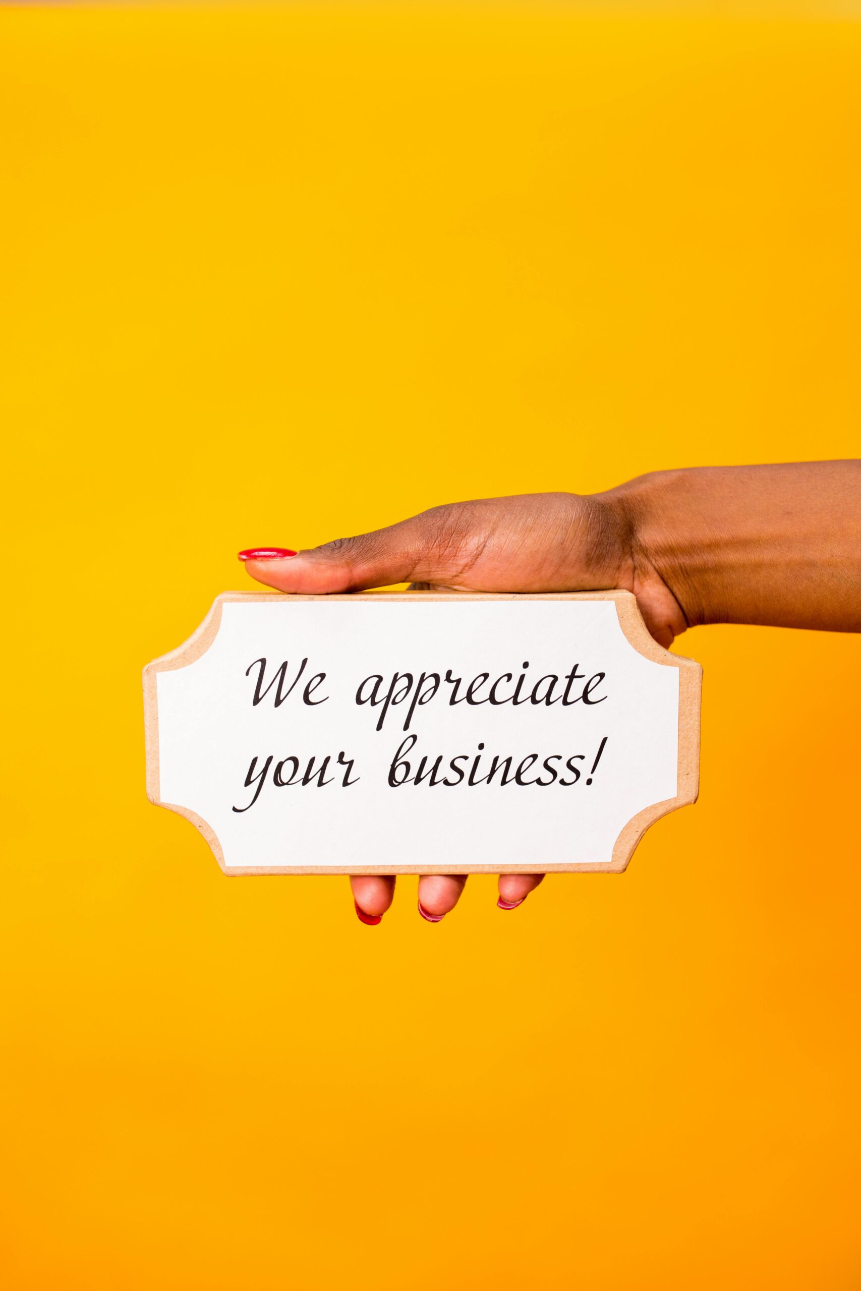 Customer appreciation message representing trusted digital marketing services and client satisfaction